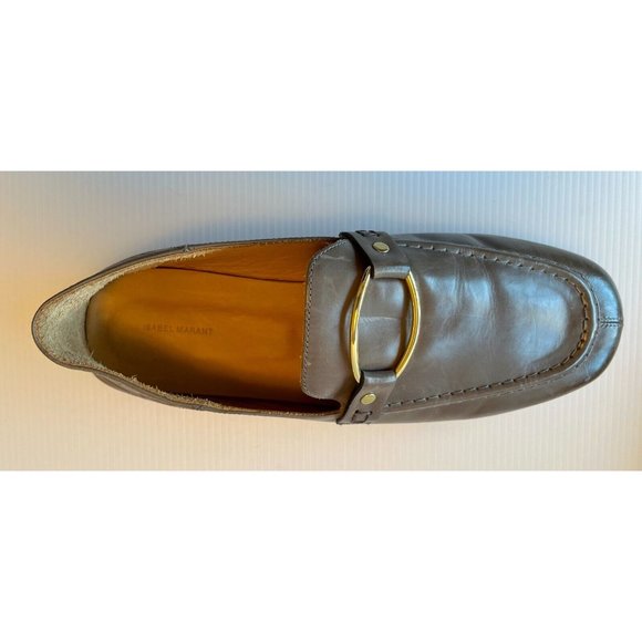Isabel Marant Gray Leather Loafers w/ Buckle Detail, Size 11 (US) 41 (EU) - Picture 11 of 11